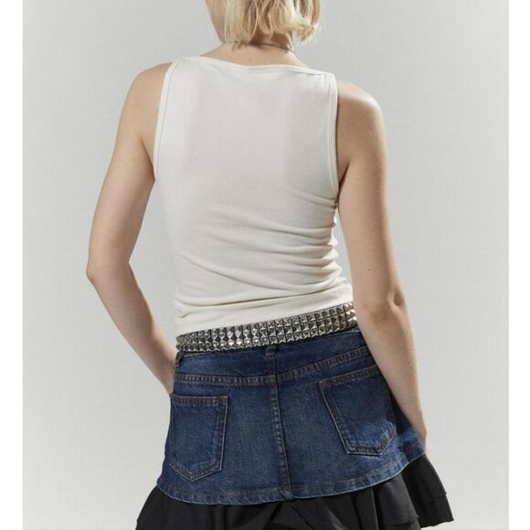 Silence + Noise Mercedes Lips Graphic Tank Top URBAN OUTFITTERS NWT/NWOT - Picture 5 of 7